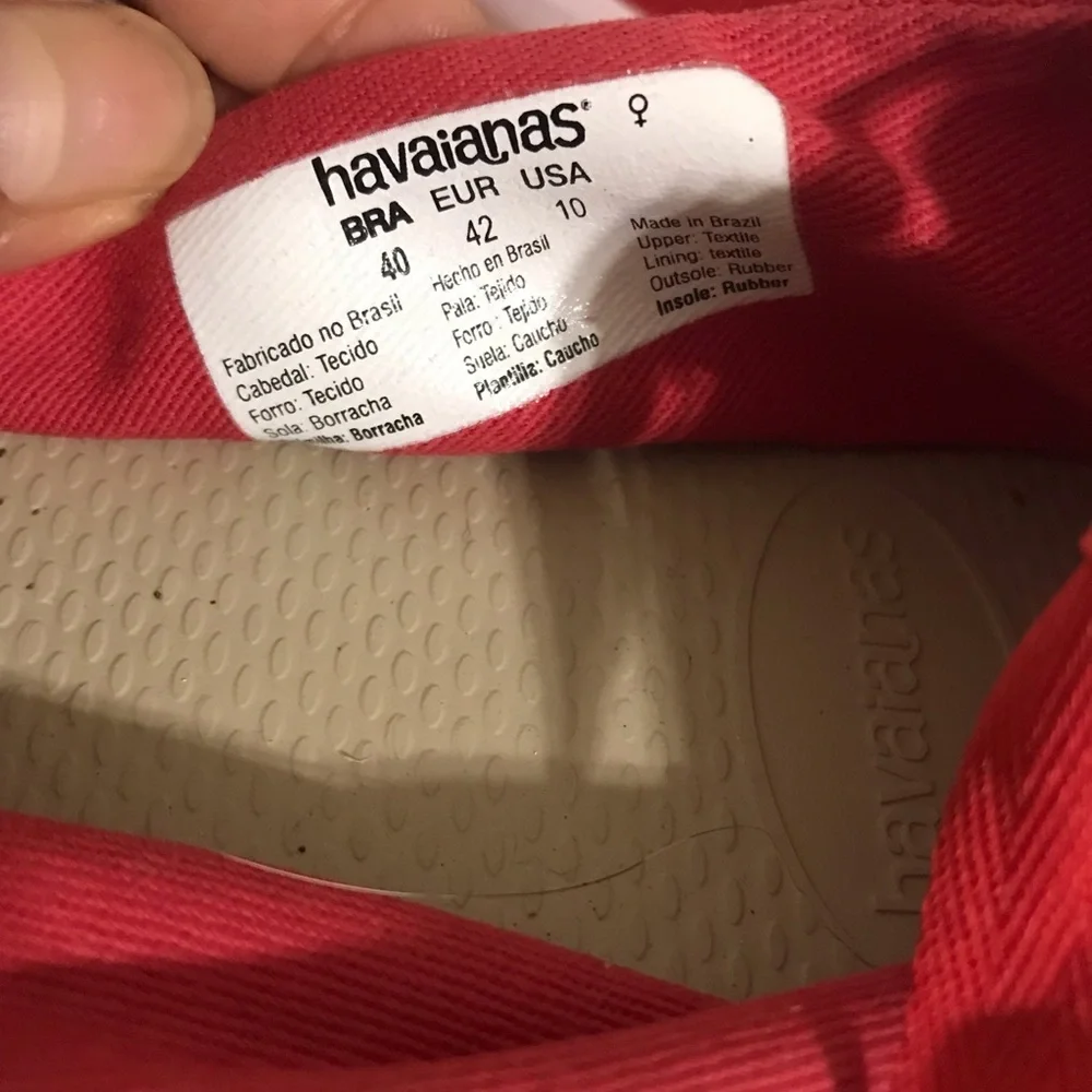NWOT Havaianas Women's Red Canvas Espadrille Tie-Up Flat Size 10
